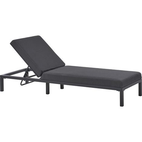 Sun Lounger LARIANO Metal Graphite Grey