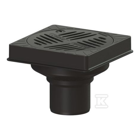 KESSEL-Sumidero de patio - System 100, vertical, rejilla ranurada, B 125, 67110B (1/3)