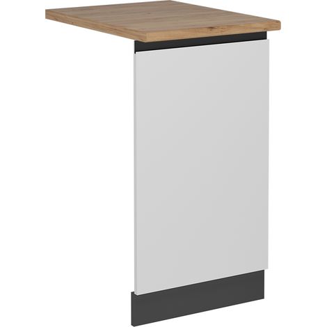 Panel frontal del lavavajillas R-Line, Blanco, 45 cm , ET Roble, Vicco