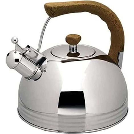 Bouilloire sifflante Lacor, acier inoxydable, argent - 2 litres