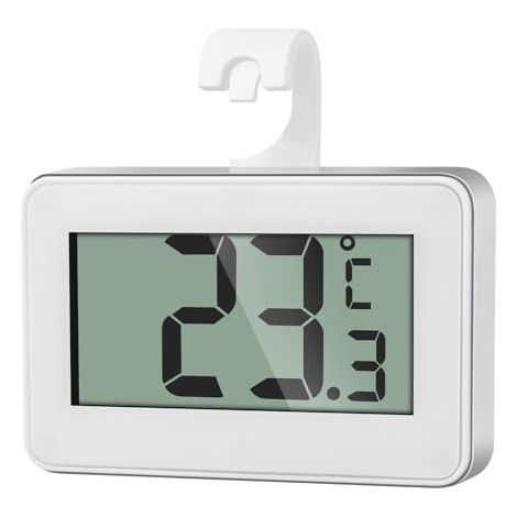 Mini Thermomètre Réfrigérateur Numérique, Magnétique Thermometre Congélateur avec Crochet, Thermometre Frigo Digital pour la Maison (1/4)