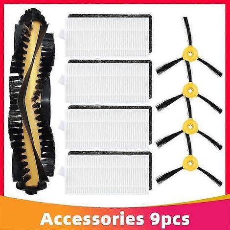 Pour aspirateurs robots Ecovacs Deebot 600 Do3g 601 605, couvercle de brosse principale, filtre HEPA, accessoire de rechange pour balais de tapis (ensemble H) (1/5)