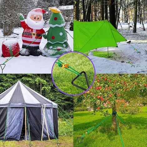Ancrage Sol - Acier Inoxydable 40 cm - Pour Balançoire Camping Abri Chien - Kit Complet avec Sangles et Boucles (1/5)