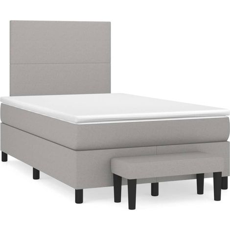 Maison Exclusive - Cama box spring con colchón tela gris claro 12 (1/5)