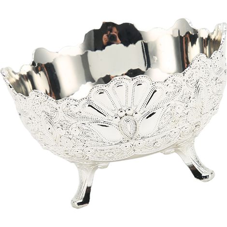 Coupe à fruits élégante et rétro en alliage d'aluminium, idéale pour décorer une table de salon.