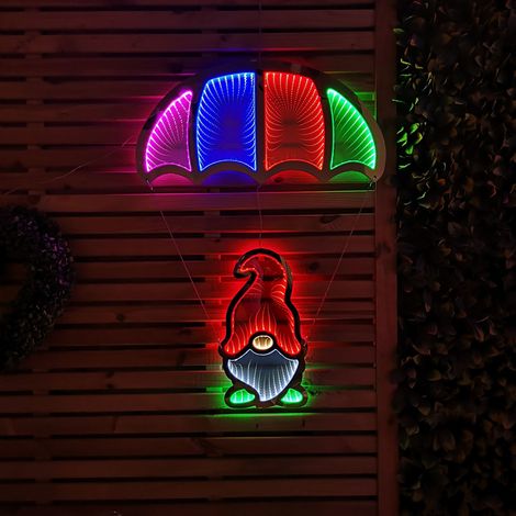85cm Infinity Light up Hanging Parachute Gonk Christmas Decoration with Multi-Coloured LEDs (1/5)