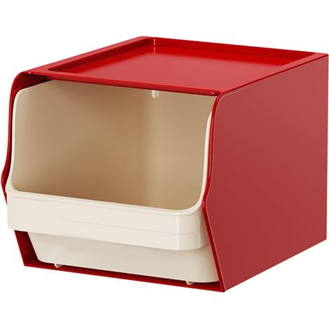 Tragbare Küchenaufbewahrungsbox, geräumige Schublade, stapelbare und effiziente Teebeutel-Aufbewahrungsbox, offenes Design, großer Kaffeebecherhalter, Bürostil - rot.