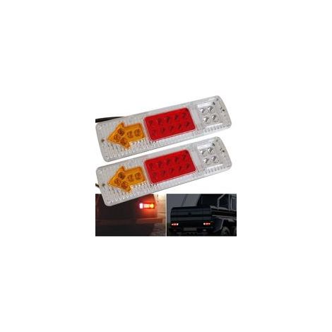 2 x 12V feu arrière de remorque de Camion 19 LED feu Stop étanche Clignotants inversés Feux arrière Feux de Licence