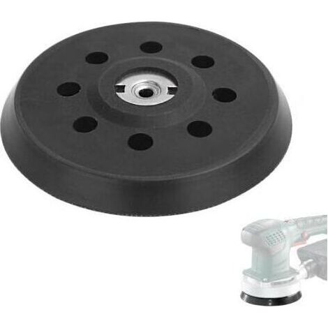 Pair GVSS 1 Pièce Plateau Ponceuse 125mm 631220000, Plateau de Ponçage 125mm Perforé Auto-Agrippant Compatible avec Metabo SXE 325 Intec 425 Turbotec,Noir (1/5)