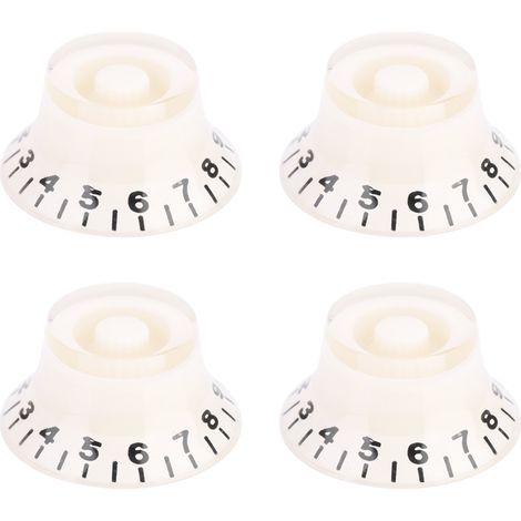 Bouton de volume et tonalité pour guitare électrique EPI LP, lot de 4, blanc et noir, contrôle de vitesse (1/5)