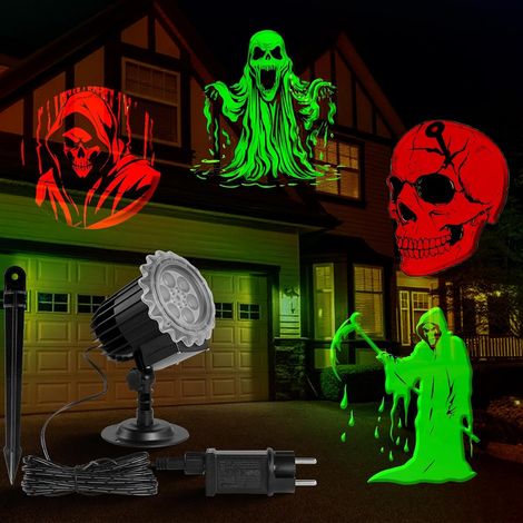 Projecteur Halloween Exterieur - 1 Unite - ABS - Motifs Dynamiques 3D - Jardin Mur Fenetre - IP65 Noir (1/5)