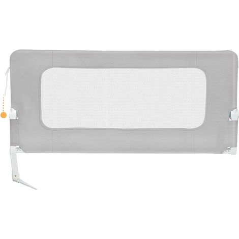 Barrière de lit, hauteur réglable, design pliable, 180 cm Gris (1/2)