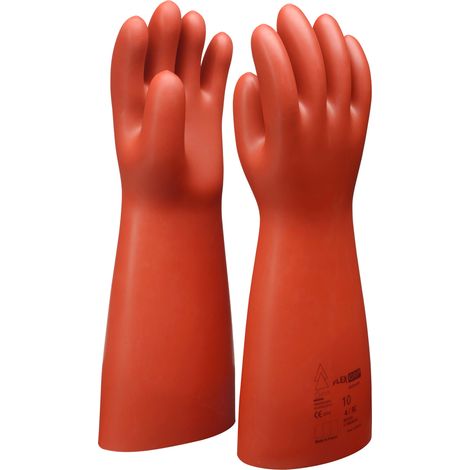 KS Tools Elektriker-Schutzhandschuh mit mechanischem Schutz, Größe 10, Klasse 0, rot