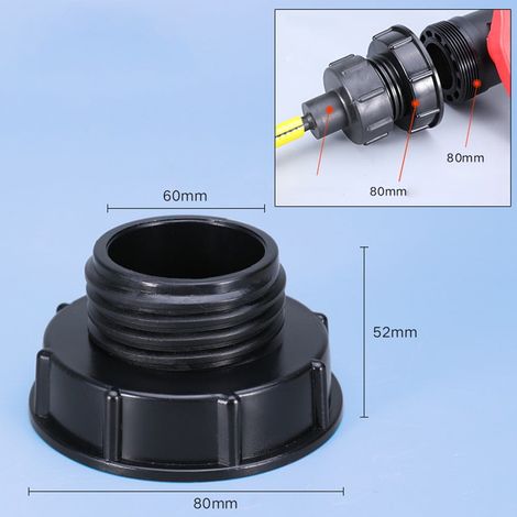 Adaptateur IBC - Filetage 80 mm vers DN50 - Pour Réservoirs IBC et Citernes d'Eau de Pluie - 1 Pièce (1/5)