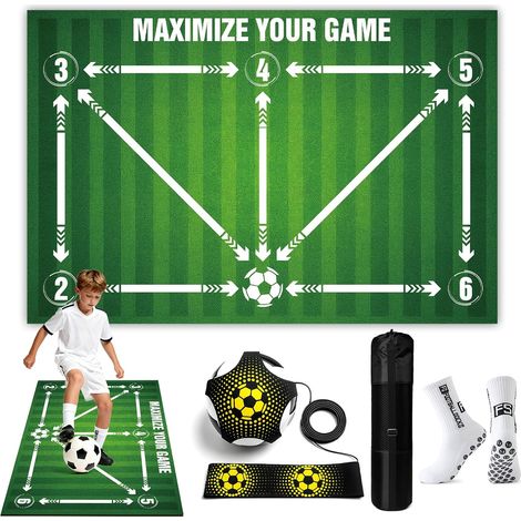 Football Training Mat, 60 x 90 cm Football Training Mat Non-Slip Cushioning Ball Control for Children's Football Gift (1/5)