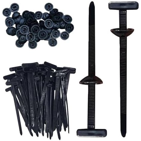 Lot de 30/100/150 boucles universelles en nylon pour serre-câbles – Clip support autobloquant robuste fermeture rapide, réparation automobile et usage quotidien 30 Pièces Noires. - (1/5)
