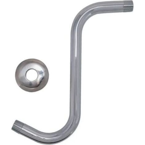 Tuyau de douche encastré NPT en acier inoxydable, douche dissimulée en forme de S, bras de douche et bride en laiton chromé en forme de S de 8\ (1/4)