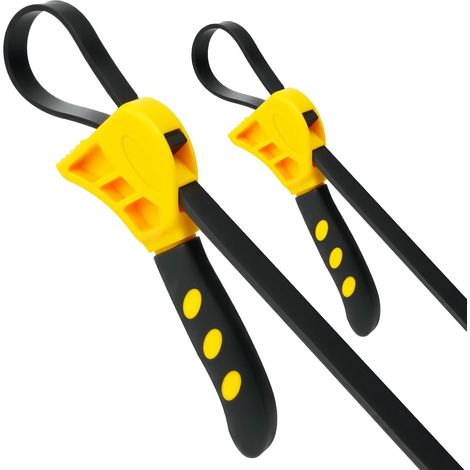 Clé à Sangle Réglable en Caoutchouc, 2pcs Ensemble de Clés à Sangle, Clé à Sangle en Caoutchouc, pour Plombiers de Tuyaux, Filtre à Huile, Ouvre-Bocal, Décapsuleur, Pommeaux de Douche (1/5)