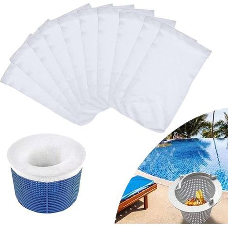 Chaussette Skimmer Piscine, élastique Pool Skimmer Socks, Chaussette Filtres en Tissu Nylon Élastique réutilisables,Chaussettes d'écumeur de Piscine Perfect Peuvent Emprisonner Pollen,Feuilles,Cheveux (1/4)