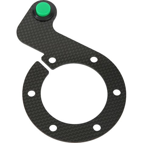 Bouton de klaxon de volant 6 trous en fibre de carbone, confortable et tactile, de remplacement pour MOMO vert (1/5)