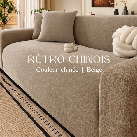 Housse de canapé 2 places marron thé adapté aux canapés de 135-170 cm, 1 housse de coussin 4545cm offerte, 30 × 30 × 30 cm 1 kg – Livraison gratuite