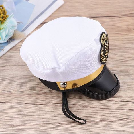 Casquette de capitaine blanche Halloween pour chien chat chiot, accessoire marin costume fête déguisement (1/5)