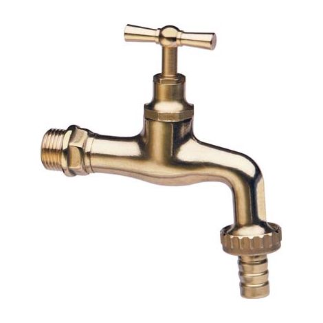 Rubinetto a Vite 355 Itap Ottone Lucido 1 con Portagomma 3/4 2 M 5 Pezzi