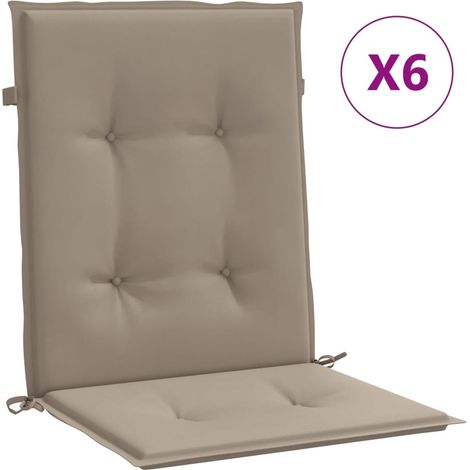 Maison Exclusive - Cuscini per Sedia 6 pz Tortora 100x50x3 cm in Tessuto Oxford