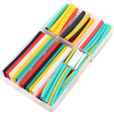 Gaine thermorétractable Assortiment d'enroulement de câble de fil électrique Kit de tube thermorétractable d'isolation électrique avec boîte (12 tailles 560 PCS)Lefou (1/5)