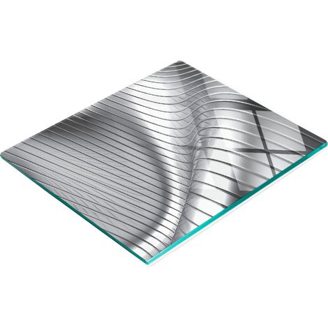 Tagliere decorativo in vetro temperato con motivo 3D argento, 60x52 cm (1/5)