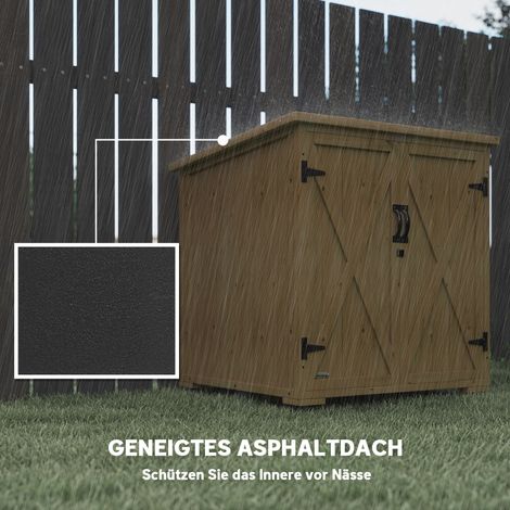 Coffre de rangement extérieur, boîte de jardin pour coussins, résistant aux intempéries, toit en asphalte, 77,5 cm x 88 cm x 90 cm, gris foncé (1/5)