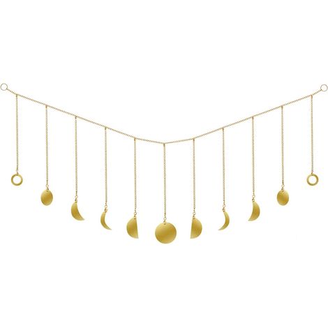 Guirlande de phases lunaires avec chaînes, décoration murale, style bohème brillant original (1/5)
