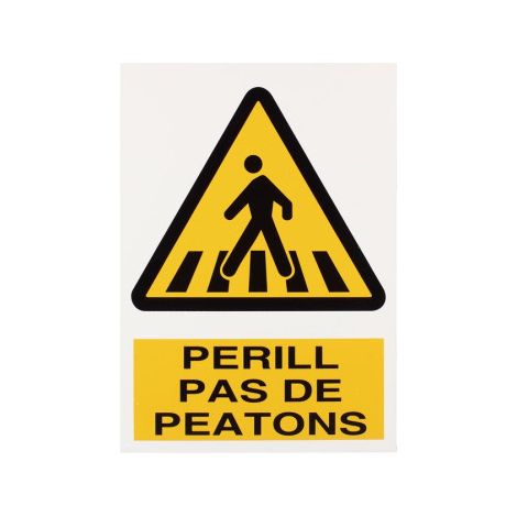 Señal poliestireno 297x210 mm para perill pas peatons