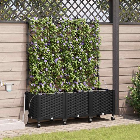 Teenpull – Garten Blumenkübel mit Bewässerung und Rädern 3 Stk. Schwarz PP (1/5)