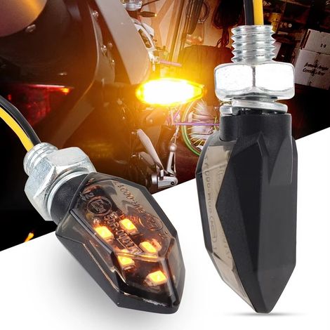 Clignotants LED pour Moto Homologués ECE, Super Lumineux , Modèle 4D, Mini Lampe Universelle, 2 Pièces (1/5)
