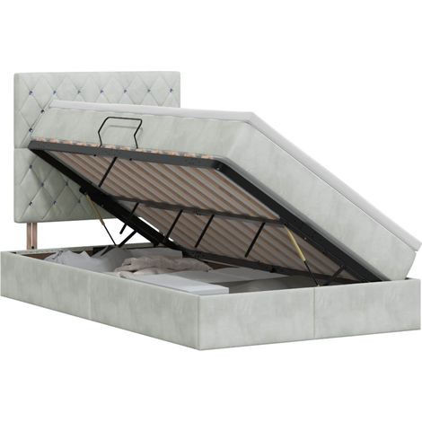 Letto con contenitore e materasso Grigio Chiaro 120 x 200 cm vidaXL (1/5)