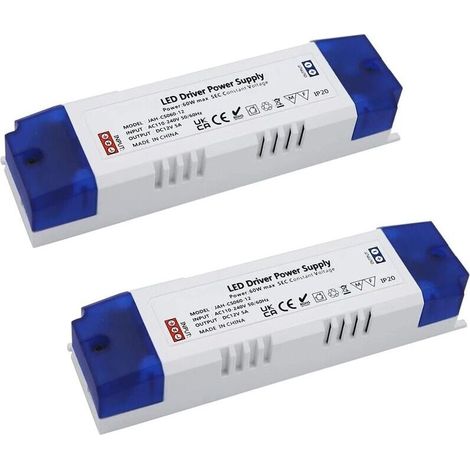 5A 60W LED-Netzteil, 60W LED-Transformator, 12V 5A DC LED-Treiber, universelles 2-teiliges AC/DC-Schaltnetzteil – LIAIKI