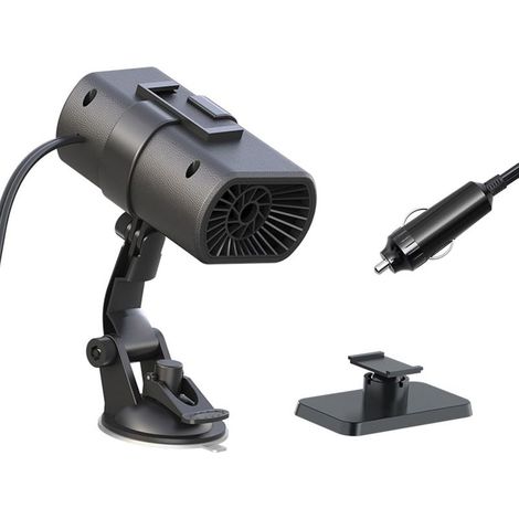 Dégivreur de voiture - Sèche-glace portable 12 V pour voiture, chauffage rapide, dégivreur et désembueur, réglage à 360 degrés avec base à ventouse (1/5)