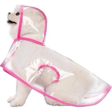 Un imperméable rose, transparent, imperméable et résistant à la neige pour chien, convenant aux petits chiens - 2XL. (1/5)