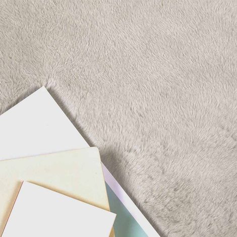 Tapis en Fourrure Synthétique de Lapin Beige 240 x 240 cm CFW50803 (1/5)