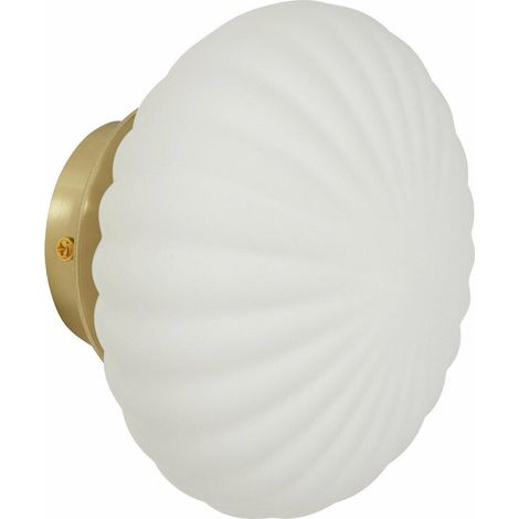 Hubsch Kumu aplique de pared blanco Ø18 cm diseño simple (1/3)