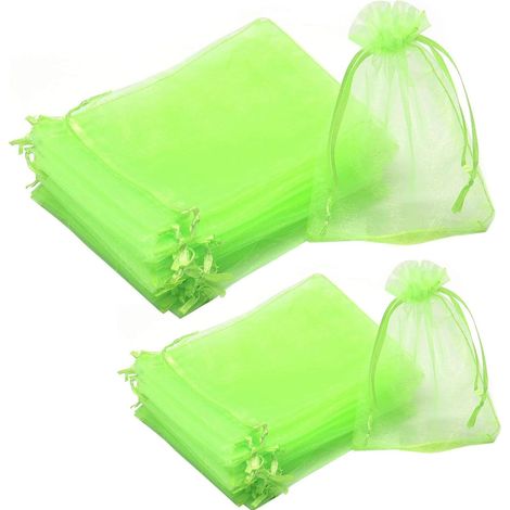 Saco de Protección para Uvas - Saco de Organza con Cordón de Cierre - 20 x 30 cm y 17 x 23 cm - Verde - 60 Unidades (1/5)