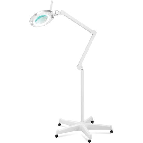 Lampe-loupe 10 watts avec pied à roulettes blanc (1/3)