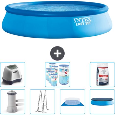 Intex runder aufblasbarer Easy Set-Schwimmpool – 457 x 107 cm – Blau – Inklusive Zubehör CB58 (1/4)