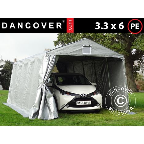 Zeltgarage Garagenzelt PRO 3,3x6x2,4m PE, Grau (1/5)