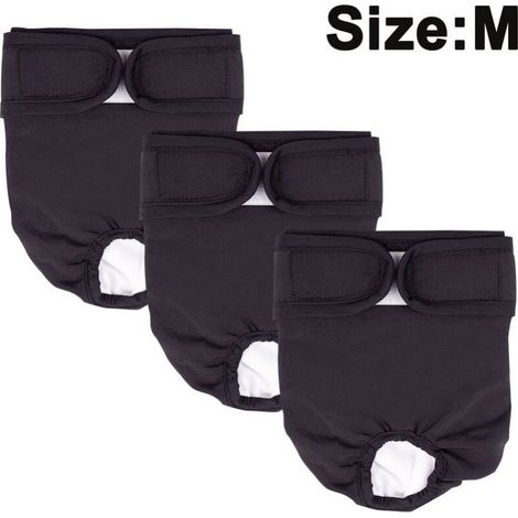 Lot de 3 couches lavables pour chien – Taille S/M/L – Très absorbantes et imperméables – Avec Velcro ajustable