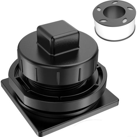 Valve flottante d'entrée inférieure pour réservoir d'eau de 127 à 278 et 370 litres - Kit de bouchon de remplissage automatique en plastique noir (1/5)