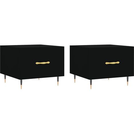 Maison Exclusive - Couchtische 2 Stk. Schwarz 50x50x40 cm Holzwer