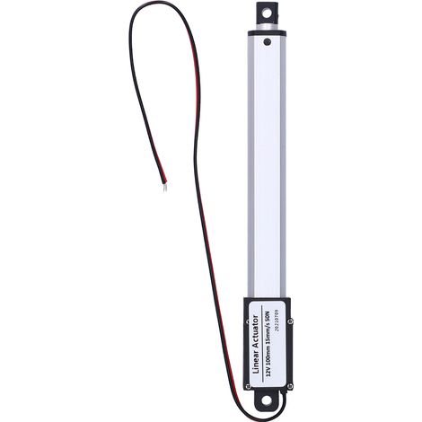 Vérin électrique 12V DC 100mm course, interrupteur fin de course intégré, silencieux, mini actionneur linéaire pour industrie et agriculture, vitesse 15mm/s, poussée 50N (1/5)