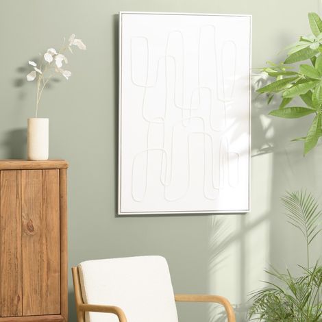 HOMER - Décoration murale 83x123cm lignes abstraites n°1, cadre blanc (1/5)